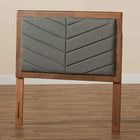 Baxton Studio Iden Modern and Contemporary Dark Grey Fabric Upholstered and Walnut Brown Finished Wood Twin Size Headboard