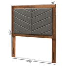 Baxton Studio Iden Modern and Contemporary Dark Grey Fabric Upholstered and Walnut Brown Finished Wood Twin Size Headboard
