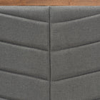 Baxton Studio Iden Modern and Contemporary Dark Grey Fabric Upholstered and Walnut Brown Finished Wood Queen Size Headboard