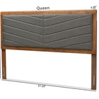 Baxton Studio Iden Modern and Contemporary Dark Grey Fabric Upholstered and Walnut Brown Finished Wood Queen Size Headboard