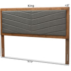 Baxton Studio Iden Modern and Contemporary Dark Grey Fabric Upholstered and Walnut Brown Finished Wood King Size Headboard