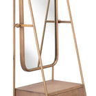 Zuo Peralta Mirror Shelf Brass & Brown