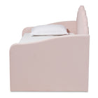 Baxton Studio Timila Modern and Contemporary Light Pink Velvet Fabric Upholstered Full Size Daybed with Trundle