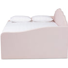 Baxton Studio Timila Modern and Contemporary Light Pink Velvet Fabric Upholstered Queen Size Daybed with Trundle