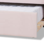 Baxton Studio Timila Modern and Contemporary Light Pink Velvet Fabric Upholstered Queen Size Daybed with Trundle