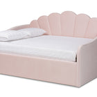 Baxton Studio Timila Modern and Contemporary Light Pink Velvet Fabric Upholstered Queen Size Daybed