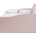 Baxton Studio Timila Modern and Contemporary Light Pink Velvet Fabric Upholstered Queen Size Daybed