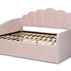 Baxton Studio Timila Modern and Contemporary Light Pink Velvet Fabric Upholstered Queen Size Daybed