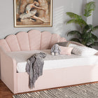 Baxton Studio Timila Modern and Contemporary Light Pink Velvet Fabric Upholstered Queen Size Daybed
