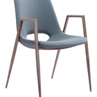 Zuo Desi Dining Chair (Set of 2) Azure Gray & Walnut