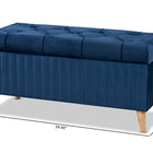 Baxton Studio Hanley Modern and Contemporary Navy Blue Velvet Fabric Upholstered and Walnut Brown Finished Wood Storage Ottoman