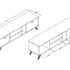 Baxton Studio Kelson Modern and Contemporary Dark Grey and Gold Finished Wood TV Stand