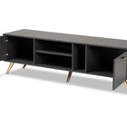 Baxton Studio Kelson Modern and Contemporary Dark Grey and Gold Finished Wood TV Stand