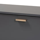 Baxton Studio Kelson Modern and Contemporary Dark Grey and Gold Finished Wood TV Stand