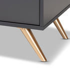 Baxton Studio Kelson Modern and Contemporary Dark Grey and Gold Finished Wood TV Stand