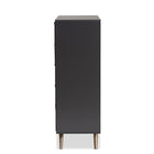 Baxton Studio Kelson Modern and Contemporary Dark Grey and Gold Finished Wood 5-Drawer Chest