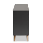 Baxton Studio Kelson Modern and Contemporary Dark Grey and Gold Finished Wood 6-Drawer Dresser