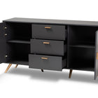 Baxton Studio Kelson Modern and Contemporary Dark Grey and Gold Finished Wood 2-Door Sideboard Buffet
