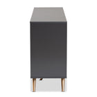 Baxton Studio Kelson Modern and Contemporary Dark Grey and Gold Finished Wood 2-Door Sideboard Buffet