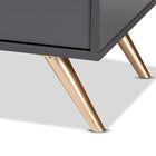 Baxton Studio Kelson Modern and Contemporary Dark Grey and Gold Finished Wood 2-Door Sideboard Buffet