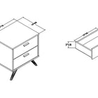Baxton Studio Kelson Modern and Contemporary Dark Grey and Gold Finished Wood 2-Drawer Nightstand