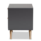 Baxton Studio Kelson Modern and Contemporary Dark Grey and Gold Finished Wood 2-Drawer Nightstand