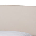 Baxton Studio Senna Mid-Century Modern Beige Fabric Upholstered and Walnut Brown Finished Wood Queen Size Platform Bed