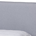 Baxton Studio Senna Mid-Century Modern Grey Fabric Upholstered and Walnut Brown Finished Wood King Size Platform Bed