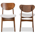 Baxton Studio Katya Mid-Century Modern Grey Fabric Upholstered and Walnut Brown Finished Wood 2-Piece Dining Chair Set