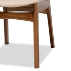 Baxton Studio Katya Mid-Century Modern Sand Fabric Upholstered and Walnut Brown Finished Wood 5-Piece Dining Set