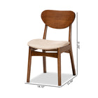 Baxton Studio Katya Mid-Century Modern Sand Fabric Upholstered and Walnut Brown Finished Wood 2-Piece Dining Chair Set