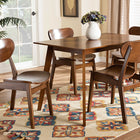 Baxton Studio Katya Mid-Century Modern Walnut Brown Finished Wood 5-Piece Dining Set