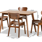 Baxton Studio Katya Mid-Century Modern Walnut Brown Finished Wood 5-Piece Dining Set