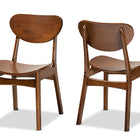 Baxton Studio Katya Mid-Century Modern Walnut Brown Finished Wood 2-Piece Dining Chair Set