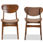 Baxton Studio Katya Mid-Century Modern Walnut Brown Finished Wood 2-Piece Dining Chair Set