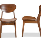Baxton Studio Katya Mid-Century Modern Walnut Brown Finished Wood 2-Piece Dining Chair Set