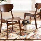 Baxton Studio Katya Mid-Century Modern Walnut Brown Finished Wood 2-Piece Dining Chair Set