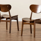 Baxton Studio Katya Mid-Century Modern Walnut Brown Finished Wood 2-Piece Dining Chair Set