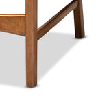 Baxton Studio Katya Mid-Century Modern Grey Fabric Upholstered and Walnut Brown Finished Wood 2-Piece Counter Stool Set