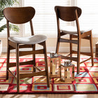 Baxton Studio Katya Mid-Century Modern Grey Fabric Upholstered and Walnut Brown Finished Wood 2-Piece Counter Stool Set