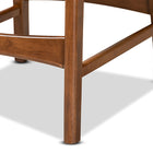 Baxton Studio Katya Mid-Century Modern Sand Fabric Upholstered and Walnut Brown Finished Wood 2-Piece Counter Stool Set