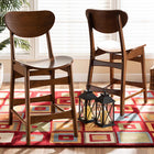 Baxton Studio Katya Mid-Century Modern Walnut Brown Finished Wood 2-Piece Counter Stool Set
