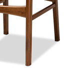Baxton Studio Katya Mid-Century Modern Grey Fabric Upholstered and Walnut Brown Finished Wood 2-Piece Bar Stool Set