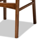 Baxton Studio Katya Mid-Century Modern Sand Fabric Upholstered and Walnut Brown Finished Wood 2-Piece Bar Stool Set