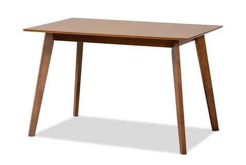 Baxton Studio Maila Mid-Century Modern Transitional Walnut Brown Finished Wood Dining Table 