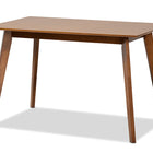 Baxton Studio Damara Mid-Century Modern Grey Fabric Upholstered and Walnut Brown Finished Wood 5-Piece Dining Set