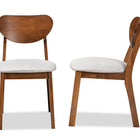 Baxton Studio Damara Mid-Century Modern Grey Fabric Upholstered and Walnut Brown Finished Wood 2-Piece Dining Chair Set