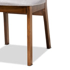 Baxton Studio Damara Mid-Century Modern Grey Fabric Upholstered and Walnut Brown Finished Wood 2-Piece Dining Chair Set