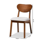 Baxton Studio Damara Mid-Century Modern Grey Fabric Upholstered and Walnut Brown Finished Wood 2-Piece Dining Chair Set