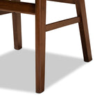 Baxton Studio Euclid Mid-Century Modern Sand Fabric Upholstered and Walnut Brown Finished Wood 5-Piece Dining Set